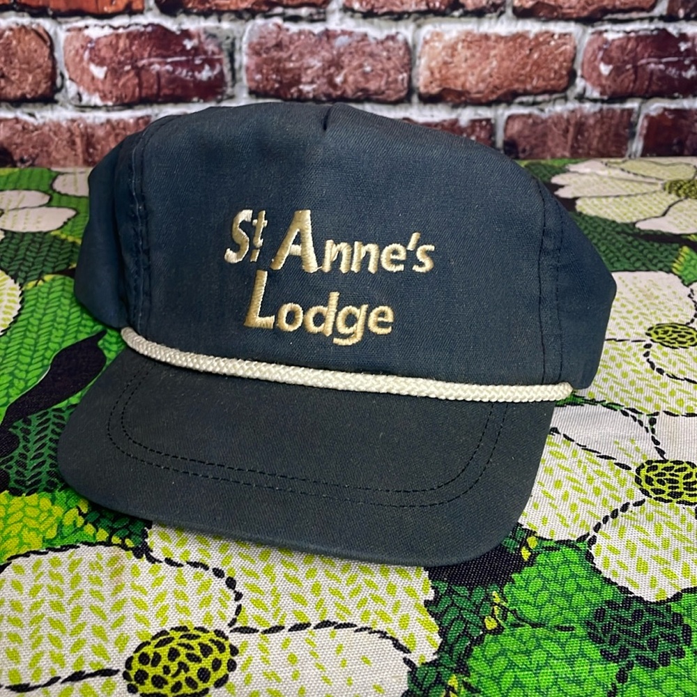 Vintage 1980s adjustable baseball hat St Anne’s Lodge blue country club